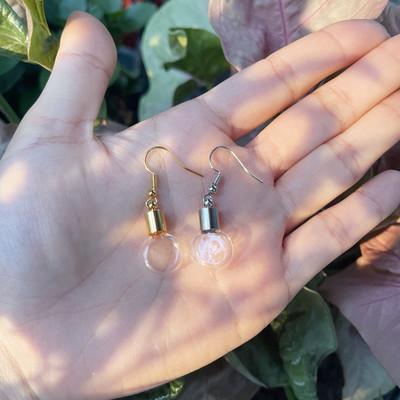 10X originalna cijev/srce/lopta/ravna staklena bočica viseće duge naušnice Naziv na bočici rižinog ulja za žene Staklene naušnice s mjehurićima