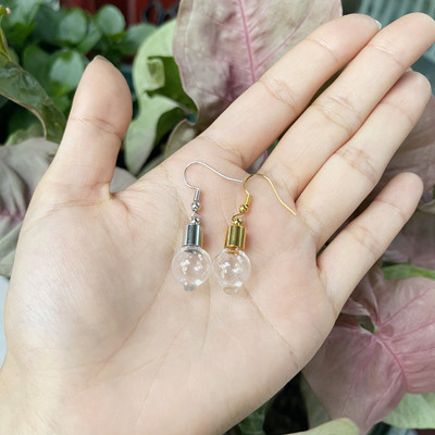 10X originalna cijev/srce/lopta/ravna staklena bočica viseće duge naušnice Naziv na bočici rižinog ulja za žene Staklene naušnice s mjehurićima