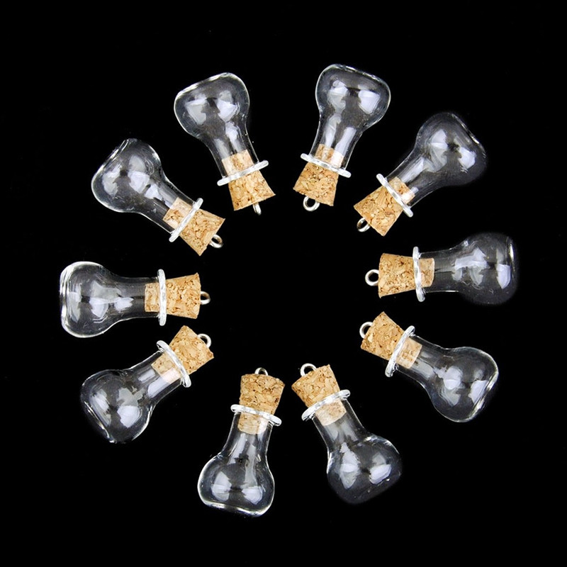 10 bucăți sticle de sticlă din plută și 10 bucăți de 20 ml mini sticle transparentă pentru dorințe fiole de sticlă pentru mesaj