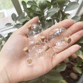 8X 12-40 mm mini staklene boce perle prozirne plutajuće bočice male željene bočice parfemskog ulja s plutenim čepovima za ogrlicu