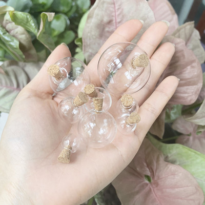 8X 12-40 mm mini staklene boce perle prozirne plutajuće bočice male željene bočice parfemskog ulja s plutenim čepovima za ogrlicu