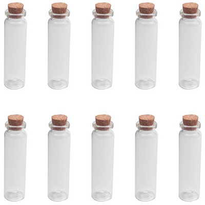 10 db 20 ml-es Mini Clear Wishing Bottle Üzenőüveg fiola parafa lakberendezéssel