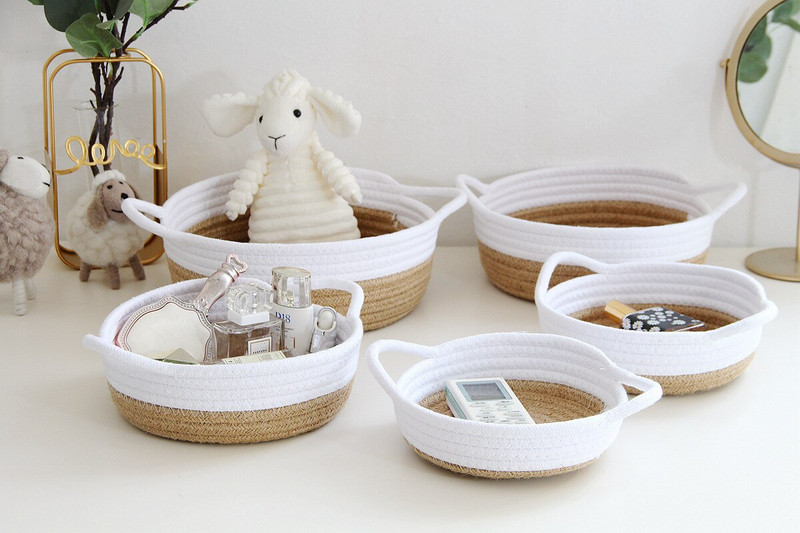 Šiaurės Amerikos džiuto raktų laikymo krepšelis medvilninės dėžutės kosmetikos laikymo krepšelis