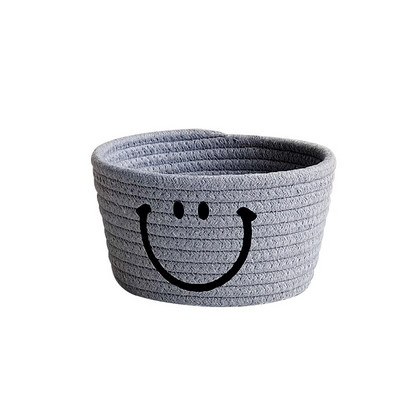 Smiley Face pamut kötél tároló kosár összecsukható óvodai tároló doboz konténer rendszerező