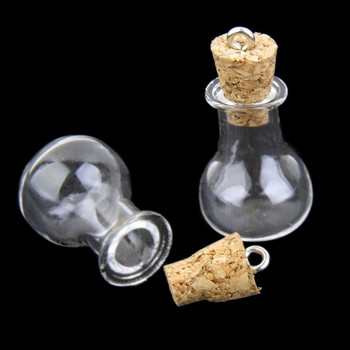 AT69 -10 Pcs Glass Bottle Cork Glass Bottle Pendant & 10 Pcs 20Ml Mini Clear Wishing Bottle Message Glass Vial