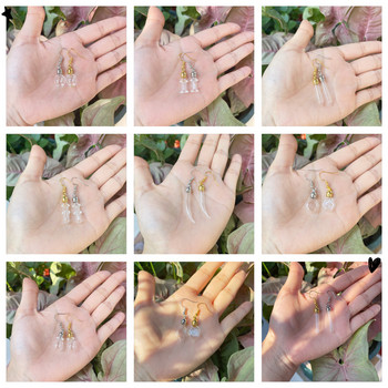 10X Διαφανές Mix Glass Earrings Pendant Name On Rice Oil Earrings Craft Making DIY Jewelry Bracelet Earring Accessories