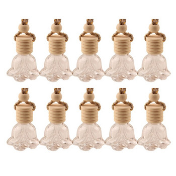 270F 10Pcs Car Hanging Glass Bottle Empty Perfume Aromatherapy Refillable Diffuser