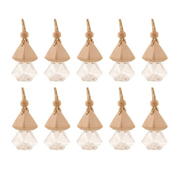 270F 10Pcs Car Hanging Glass Bottle Empty Perfume Aromatherapy Refillable Diffuser