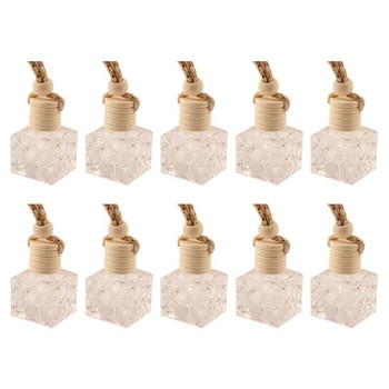 270F 10Pcs Car Hanging Glass Bottle Empty Perfume Aromatherapy Refillable Diffuser