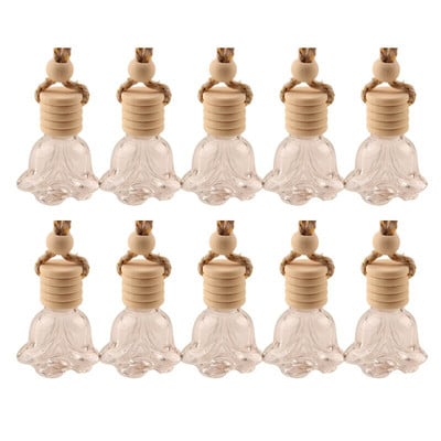 270F 10vnt Automobilinis pakabinamas stiklinis butelis tuščias kvepalų aromaterapinis pakartotinai užpildomas difuzorius