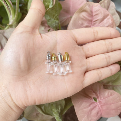8X Mix Stílusú üvegfiola medál Mini Parfüm Olaj Palack Bűbáj Rizs Fiolák Ragasztós Kupak Nyaklánc Charms DIY Név a Rice Art ékszereken