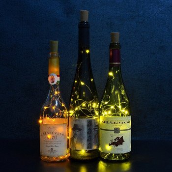 Κορδόνι λάμπας μπουκαλιού κρασιού 1/2/3M LED διακοσμητικά φωτιστικά για τέχνες και χειροτεχνία Φεστιβάλ Διακόσμηση πάρτι Ασημένιο κορδόνι Φωτιστικό