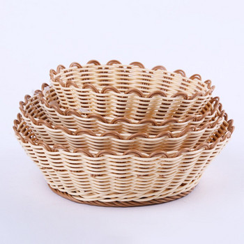 Нова кошница за съхранение на плодове и зеленчуци Ръчно плетена кошница Прахоустойчива кошница за пикник Ръчно изработена покривка за хляб Плетена кошница Кухненско съхранение