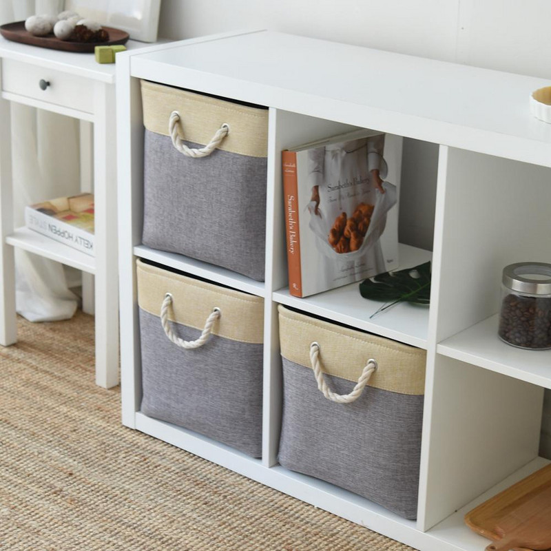Új nagy kocka összecsukható tároló kosár Ágynemű szövet tároló rendszerező gyerekek játékok tároló doboz polc óvoda otthoni szekrény ruhatartó
