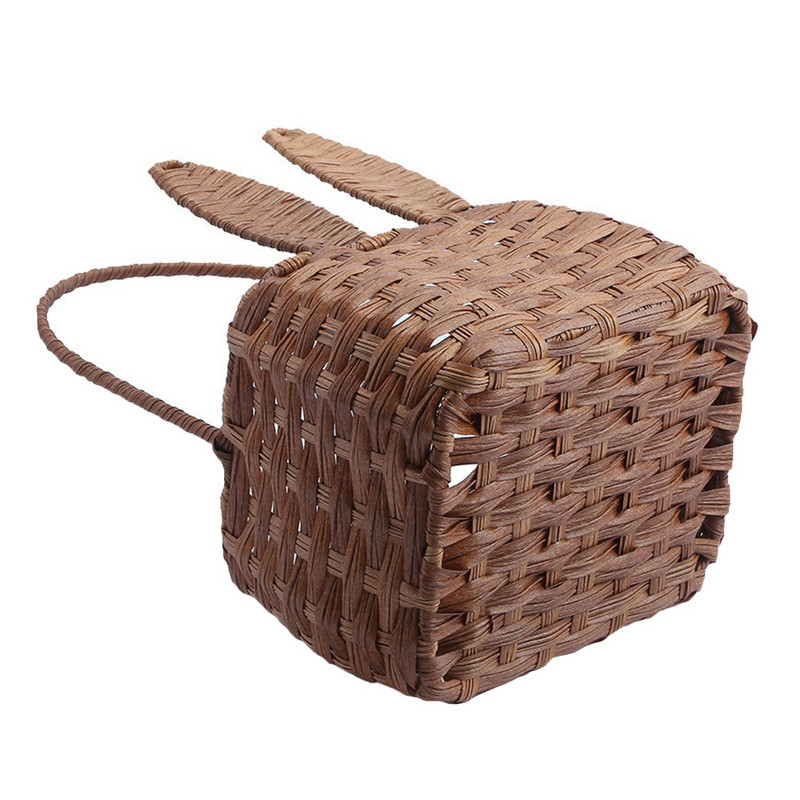 Coș de Paște cu ureche de iepuraș Coș drăguț de primăvară pentru picnic Coș de mână Coșuri pentru copii cu mâner Container organizator de machiaj