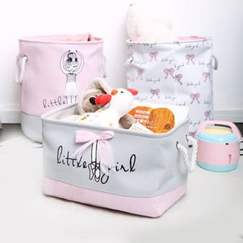 Cube Folding Laundry Basket Ballet Girl Bow βρώμικα ρούχα Κάδος Διάφορα Βιβλία Παιδικά παιχνίδια Organizer Τσάντα αποθήκευσης με χερούλι