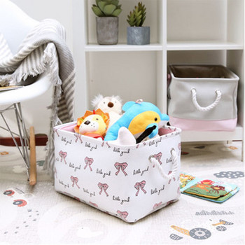 Cube Folding Laundry Basket Ballet Girl Bow βρώμικα ρούχα Κάδος Διάφορα Βιβλία Παιδικά παιχνίδια Organizer Τσάντα αποθήκευσης με χερούλι