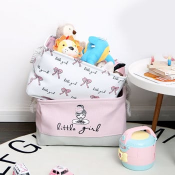 Cube Folding Laundry Basket Ballet Girl Bow βρώμικα ρούχα Κάδος Διάφορα Βιβλία Παιδικά παιχνίδια Organizer Τσάντα αποθήκευσης με χερούλι