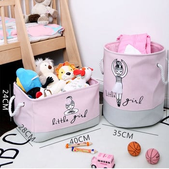 Cube Folding Laundry Basket Ballet Girl Bow βρώμικα ρούχα Κάδος Διάφορα Βιβλία Παιδικά παιχνίδια Organizer Τσάντα αποθήκευσης με χερούλι