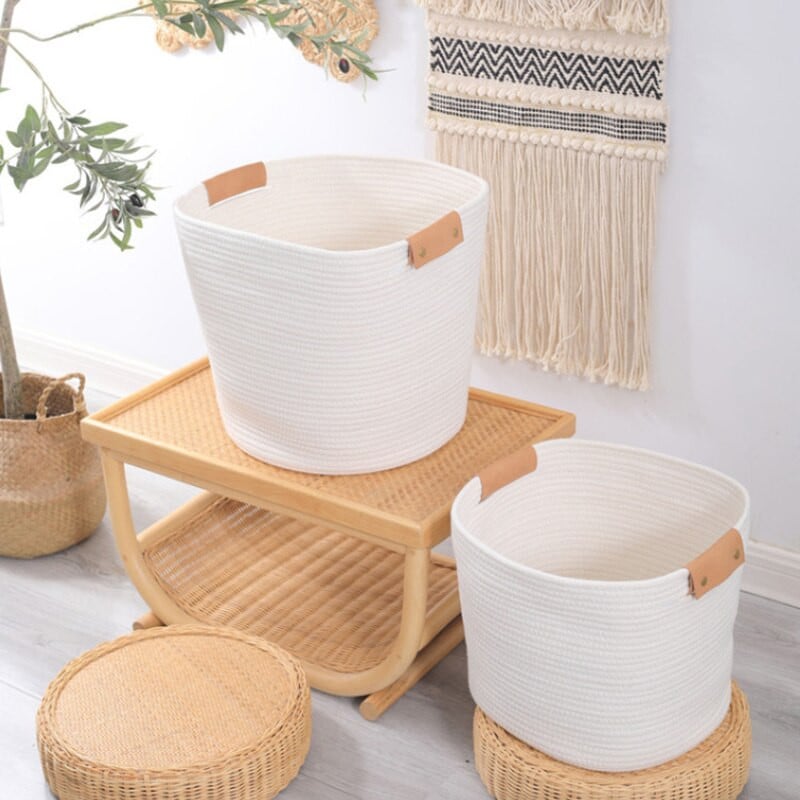 virvių žaislų skalbinių laikymo dėžės DILATE Austinis laikymo krepšelis Medvilninės virvės žaislų skalbinių laikymo krepšelis Virvių laikymo dėžės žaislams