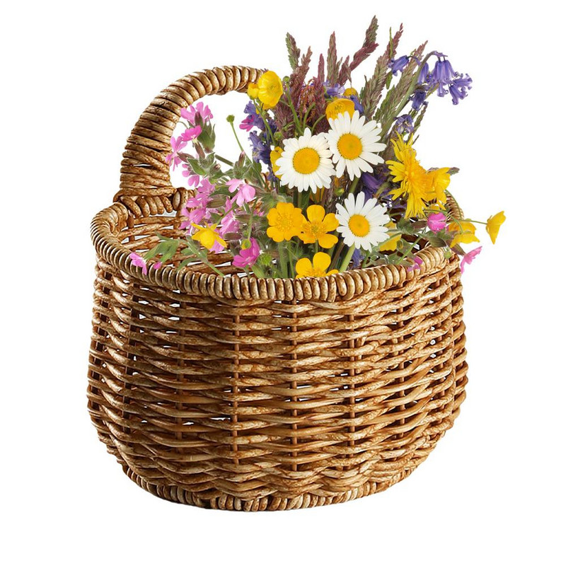 Pakabų laikymo krepšeliai – Pinti sieniniai pakabinimai Krepšelio laikymo Mažo krepšelio tvarkyklė su rankena Namų amatai Decoratio