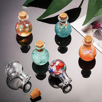 10 τμχ Μίνι διάφανα γυάλινα βάζα μπουκάλια με πώματα από φελλό, για διακόσμηση τέχνης χειροτεχνίας, μπομπονιέρες γάμου φιαλίδια Μπουκάλι ευχών