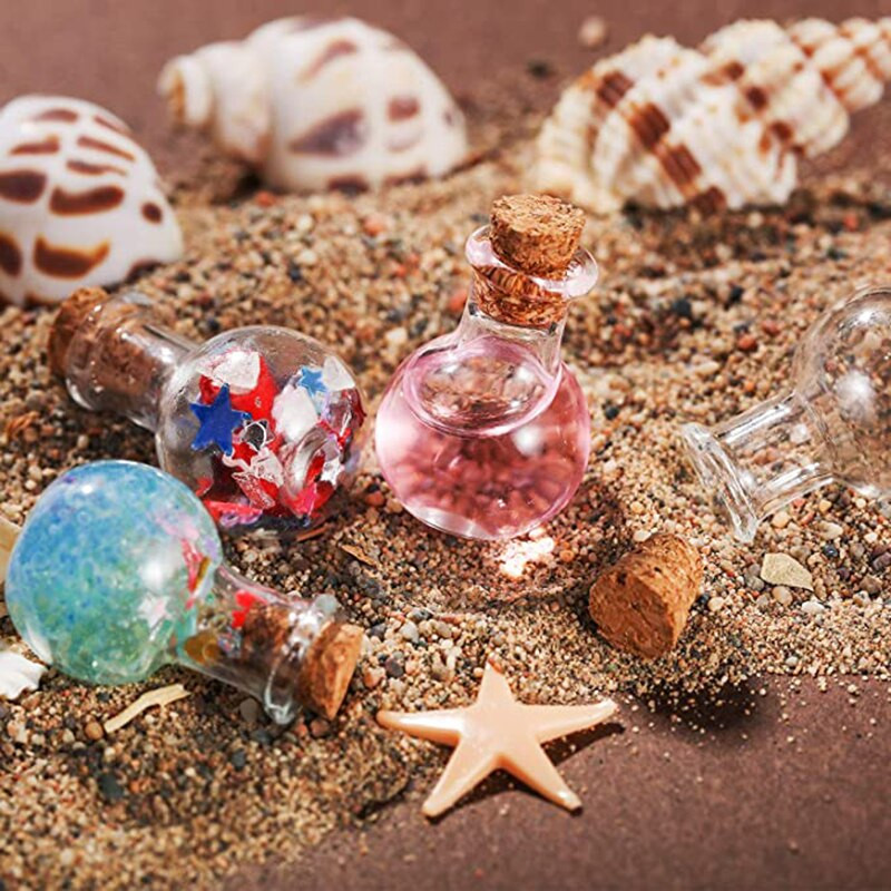 10 tk Mini läbipaistvast klaaspurkidest korgist korgiga pudelid, käsitöö kaunistamiseks, peo pulmade teenete viaalid soovipudel