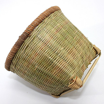 Бамбукова плетена мини кошница за съхранение Ръчно изработена ратанова бамбукова кошница Съхранение на закуски и освежителни напитки Продукти за декорация на дома