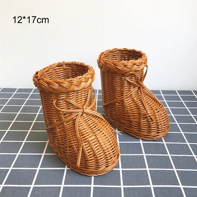 Kézzel szőtt tárolókosár Rattan szőtt gyümölcskosár Aranyos állat alakú kenyér Gyümölcs Étel Reggeli Vitrin Kézműves Dekoráció