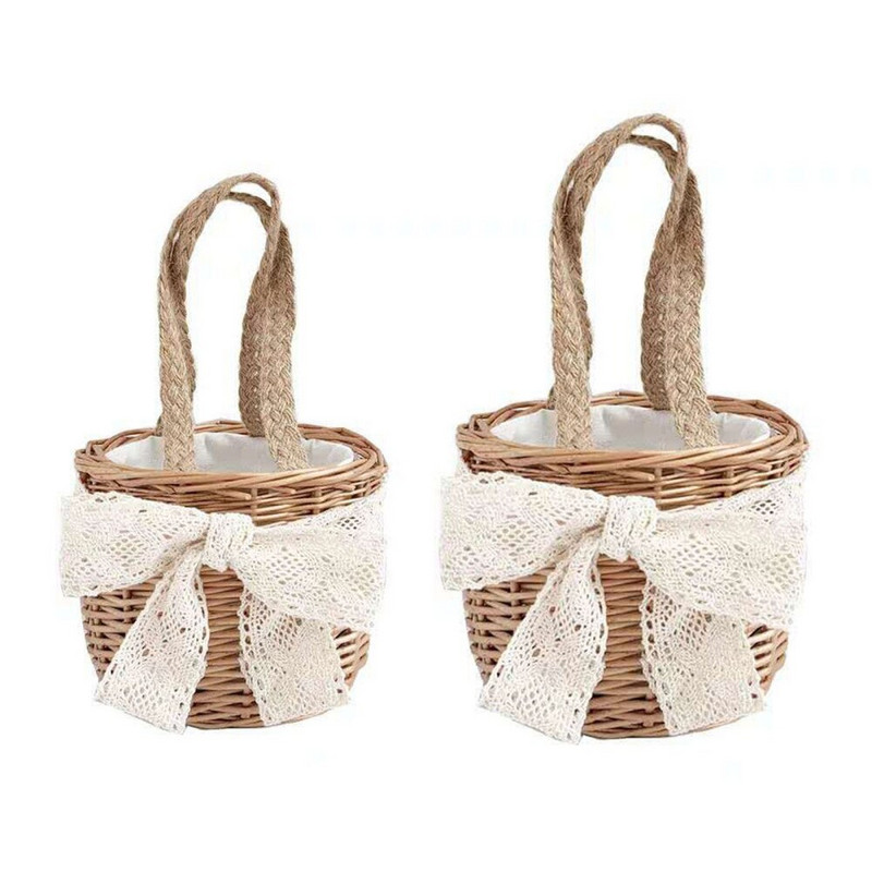 Standuri de flori țesute pungă container curte frumos aranjament material rattan lucrat manual nunta maro ambalaj floral impermeabil