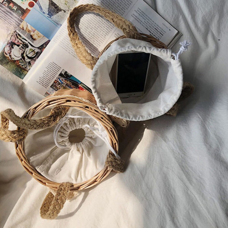 Standuri de flori țesute pungă container curte frumos aranjament material rattan lucrat manual nunta maro ambalaj floral impermeabil