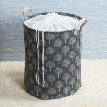 Сгъваема кошница за пране Платена кошница за съхранение на дрехи Играчки Водоустойчива кофа за съхранение с шнур Органайзер за баня