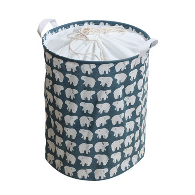 Coș de rufe pliabil Coș de depozitare din țesătură pentru haine, jucării, găleată de depozitare impermeabilă cu snur, organizator de baie