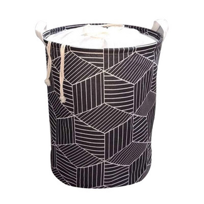 Coș de rufe pliabil Coș de depozitare din țesătură pentru haine, jucării, găleată de depozitare impermeabilă cu snur, organizator de baie