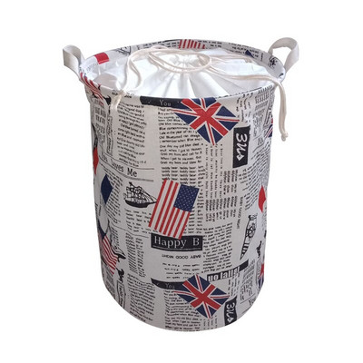 Coș de rufe pliabil Coș de depozitare din țesătură pentru haine, jucării, găleată de depozitare impermeabilă cu snur, organizator de baie