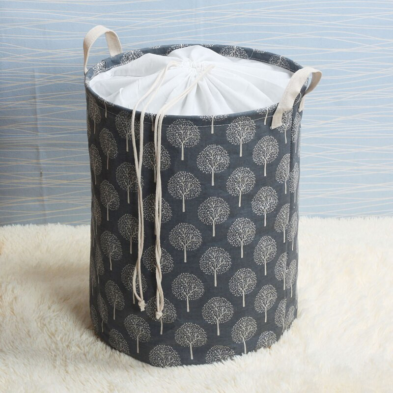 Coș de rufe pliabil Coș de depozitare din țesătură pentru haine, jucării, găleată de depozitare impermeabilă cu snur, organizator de baie
