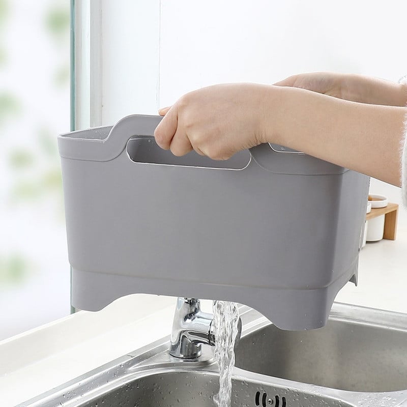 Virtuvės plovimas Daržovių Vaisių laikymo krepšelis Rankinis besisukantis vandens kištukas Išleidimo krepšelis Plastikiniai valymo indo sieteliai