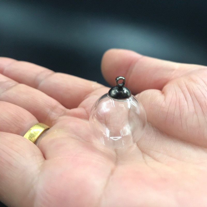 5db 18mm-es átlátszó üveggömb kerek golyó kupakkal Üvegpalack üres fiola medál barkács lelet kellék báj tartozékok ajándék