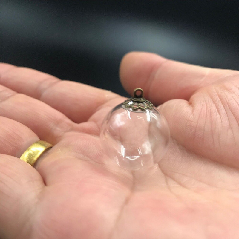 5db 18mm-es átlátszó üveggömb kerek golyó kupakkal Üvegpalack üres fiola medál barkács lelet kellék báj tartozékok ajándék