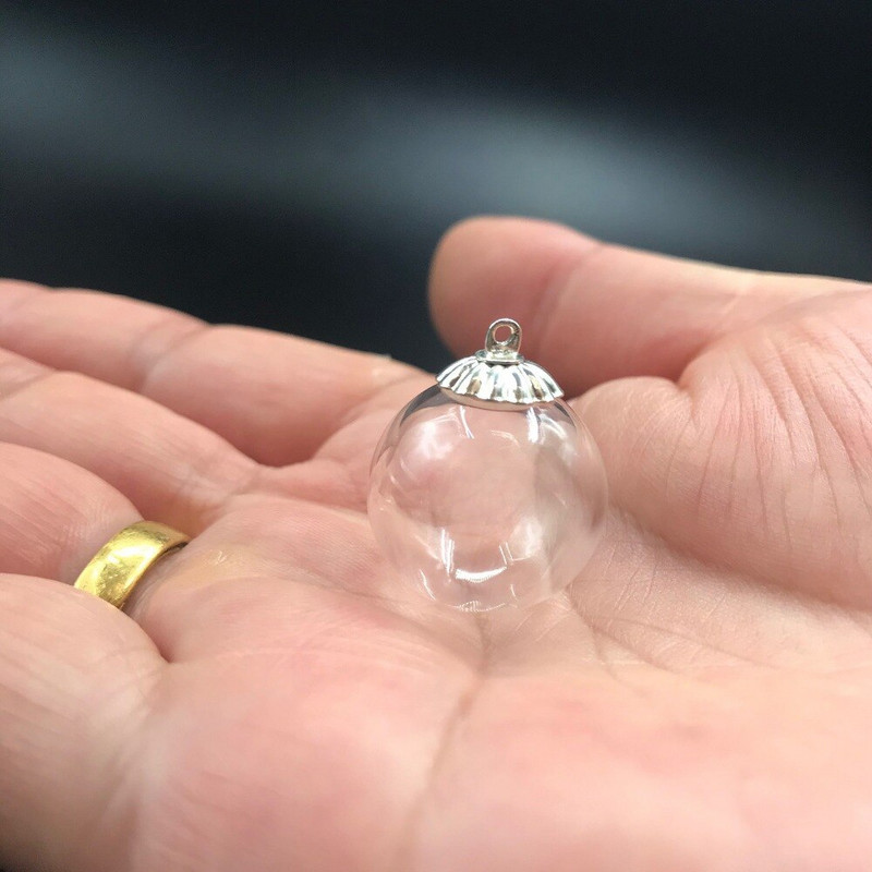 5db 18mm-es átlátszó üveggömb kerek golyó kupakkal Üvegpalack üres fiola medál barkács lelet kellék báj tartozékok ajándék