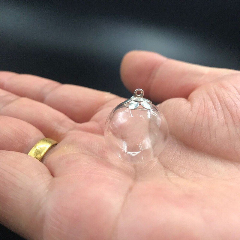 5db 18mm-es átlátszó üveggömb kerek golyó kupakkal Üvegpalack üres fiola medál barkács lelet kellék báj tartozékok ajándék