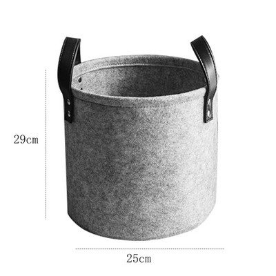 Coș de rufe din pâslă Coș portabil de depozitare pentru jucării pentru copii Coș rotund Coș pentru haine murdare Dulap Organizator găleată