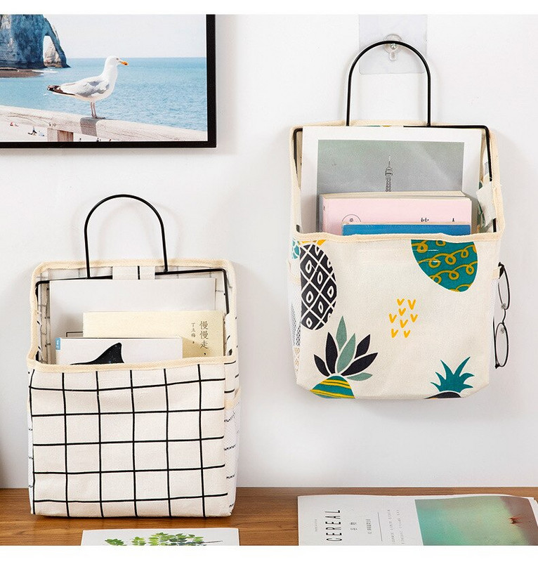 Kollégiumi táskák Filc ágy melletti akasztós tároló rendszer Falra szerelhető akasztós kosár Szövet Különféle rendező kosár