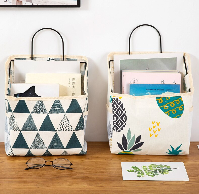 Kollégiumi táskák Filc ágy melletti akasztós tároló rendszer Falra szerelhető akasztós kosár Szövet Különféle rendező kosár