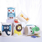 Vászon szennyes kosár Összehajtható kerek vízálló rendszerező vödör Ruházat Gyermekjáték Nagy kapacitású Tároló Kezdőlap