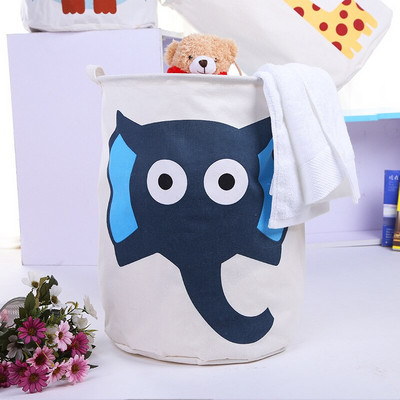 Vászon szennyes kosár Összehajtható kerek vízálló rendszerező vödör Ruházat Gyermekjáték Nagy kapacitású Tároló Kezdőlap