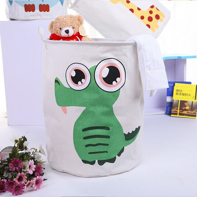 Vászon szennyes kosár Összehajtható kerek vízálló rendszerező vödör Ruházat Gyermekjáték Nagy kapacitású Tároló Kezdőlap