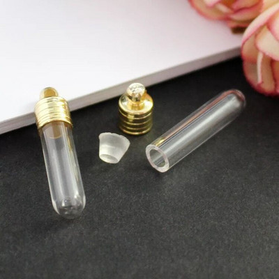 5X 15/20/25 mm-es tubus üveg fiola Medálos medál varázsa mini kívánságüveg palack Bojt kupak névvel a rizs art ékszerkészítő tégelyén