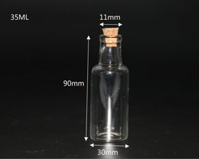 5 db 12 ml-es 15 ml-es 25 ml-es 35 ml-es üvegpalackok Wishing Drifting Bottle Üres barkácsminta tárolóedények parafa dugóval átlátszó tartályok