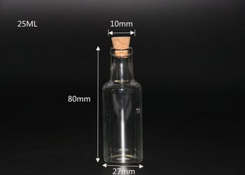 5 τμχ 12ml 15ml 25ml 35ml Γυάλινα Μπουκάλια Wishing Drifting Bottle Empty DIY Sample Storage Bors with Cork Stoppers Clear Containers